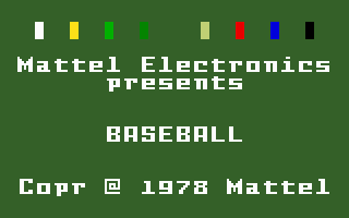 Major League Baseball (Intellivision) screenshot: Title screen