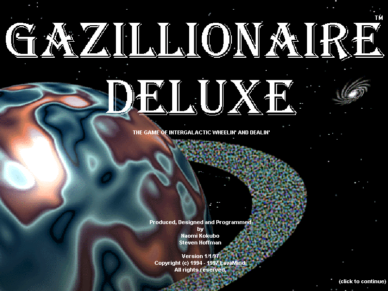 Gazillionaire Deluxe (Windows 3.x) screenshot: Title screen
