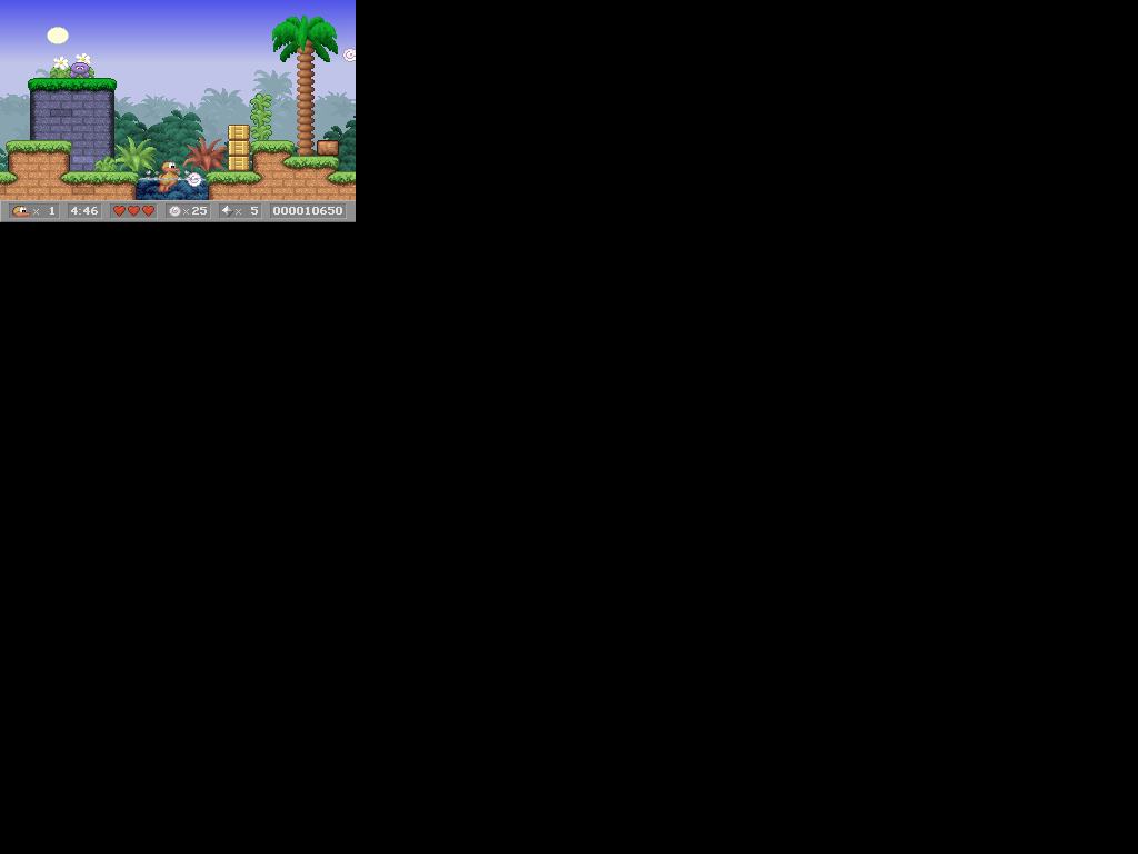 Charlie the Duck (DOS) screenshot: World 1, level 1