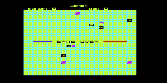Warrior (VIC-20) screenshot: Game Over
