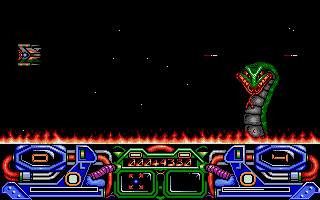 Dark Fusion (Atari ST) screenshot: The second boss; a snake.
