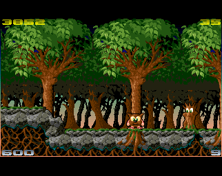 Creatures (Amiga) screenshot: The journey goes also through a scary forest.