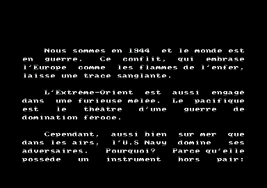 Wings of Fury (Amstrad CPC) screenshot: Le blurb