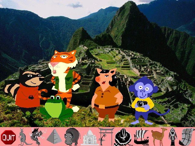 The Gigglebone Gang: World Tour (Windows 3.x) screenshot: The gang is in Peru
