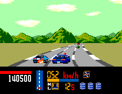 Chase H.Q. (SEGA Master System) screenshot: Damaged the slasher's car