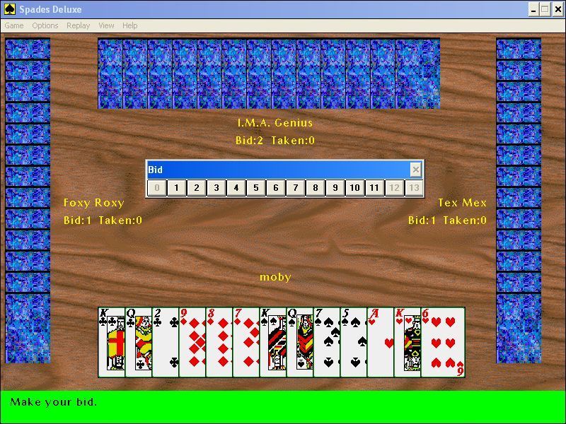 Spade Windows Screenshot of MVP Spades Deluxe (Windows, 1996) - MobyGames