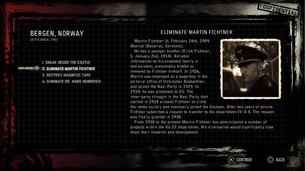 Alekhine's Gun (PlayStation 4) screenshot: Mission info