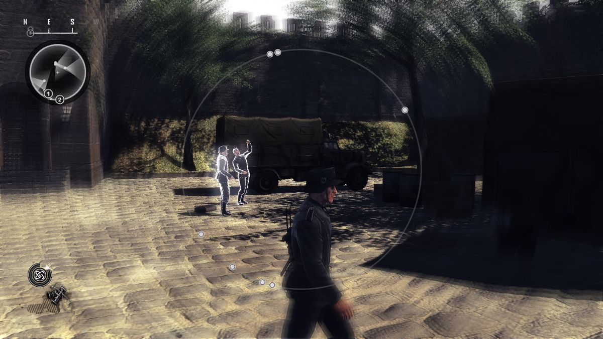 Alekhine's Gun (PlayStation 4) screenshot: Using focus to highlight nearby enemy