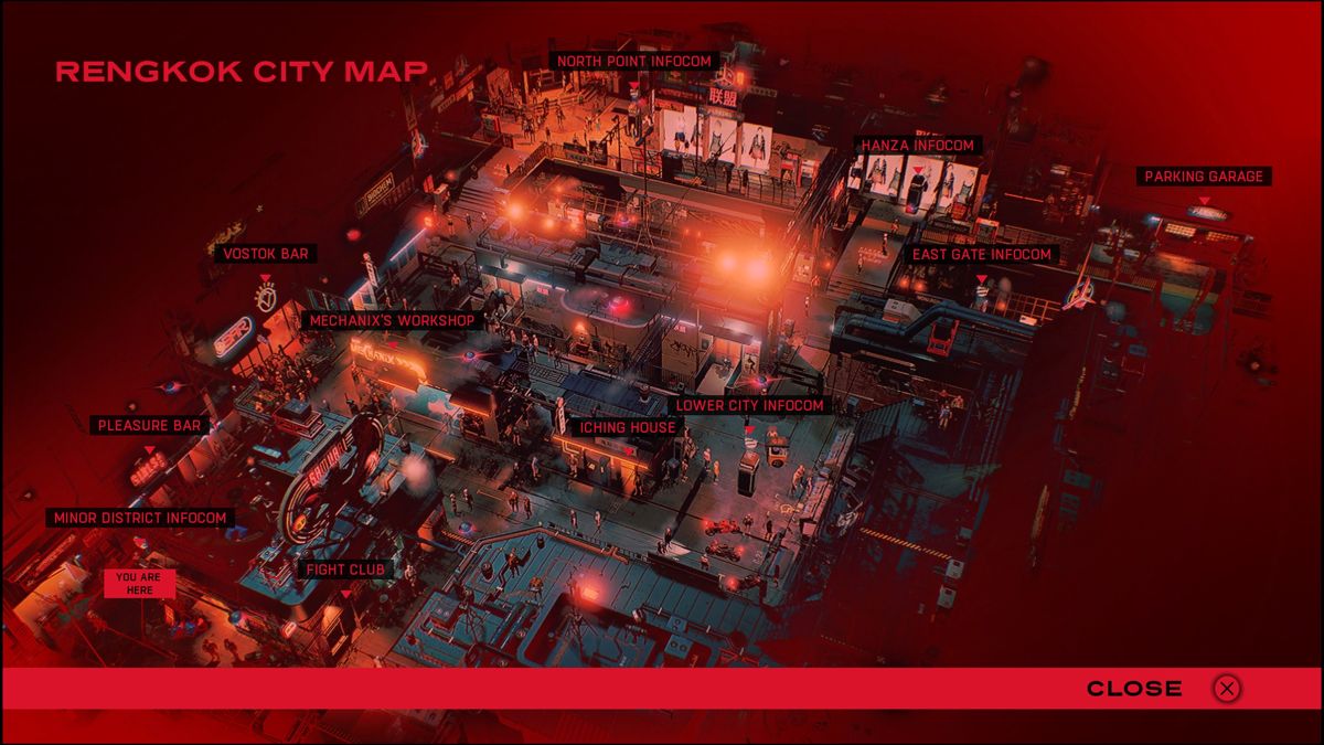 Ruiner (PlayStation 4) screenshot: Rengkok city map