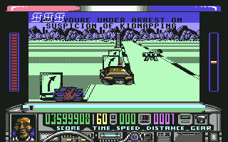Chase H.Q. (Commodore 64) screenshot: Arrested for kidnapping