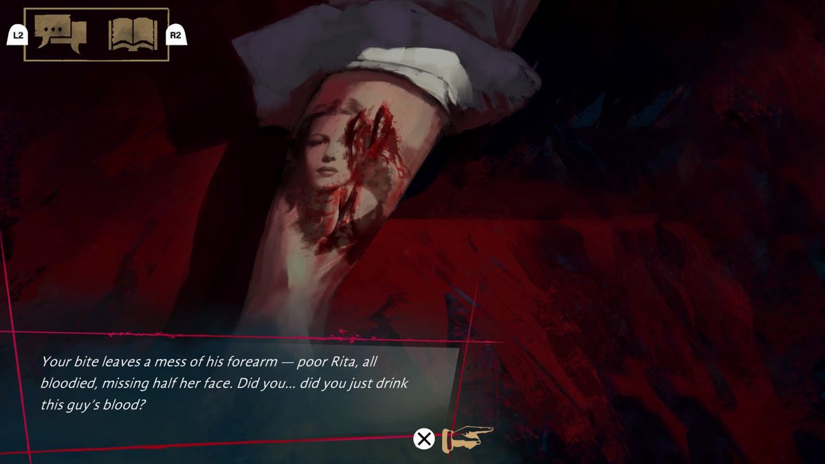 Vampire: The Masquerade - Coteries of New York (PlayStation 4) screenshot: Ending up bitten