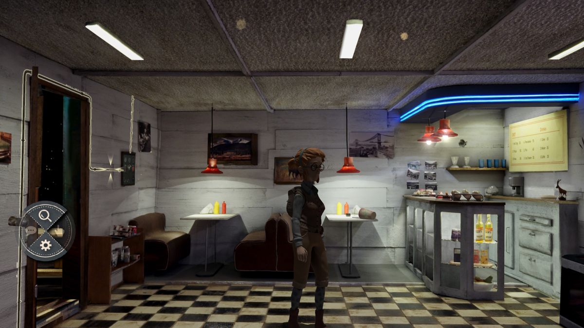Trüberbrook (PlayStation 4) screenshot: Inside the gas station