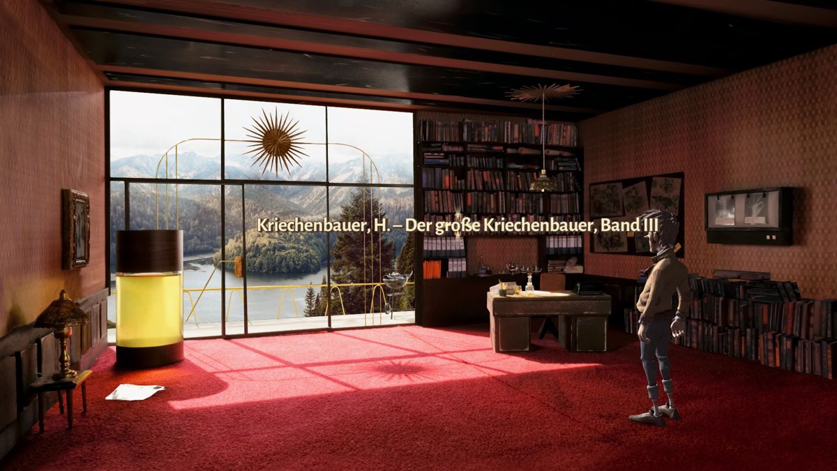 Trüberbrook (PlayStation 4) screenshot: Director's office, no doubt