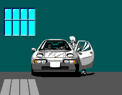 Chase H.Q. (SEGA Master System) screenshot: Getting in the car