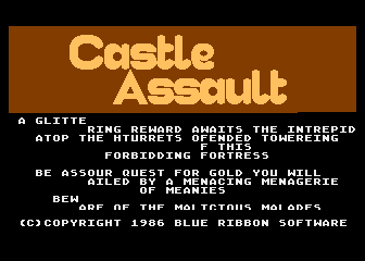 Castle Assault (Atari 8-bit) screenshot: Introduction