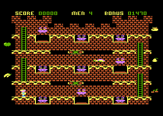 Castle Assault (Atari 8-bit) screenshot: Assaulting the Castle