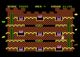 Castle Assault (Atari 8-bit) screenshot: Towards a Platform