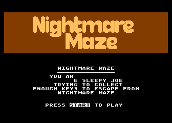 Nightmare Maze (Atari 8-bit) screenshot: Title Screen