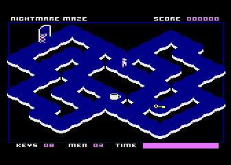 Nightmare Maze (Atari 8-bit) screenshot: Keys and Coffee Available