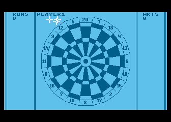 Darts (Atari 8-bit) screenshot: Aiming in Cricket