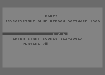 Darts (Atari 8-bit) screenshot: Playing 501