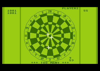 Darts (Atari 8-bit) screenshot: 3 x 25 Points
