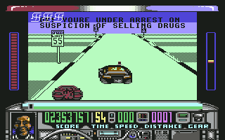 Chase H.Q. (Commodore 64) screenshot: ...and arrested them for selling drugs