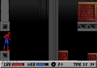 Spider-Man (Genesis) screenshot: Level 2 goes into a warehouse