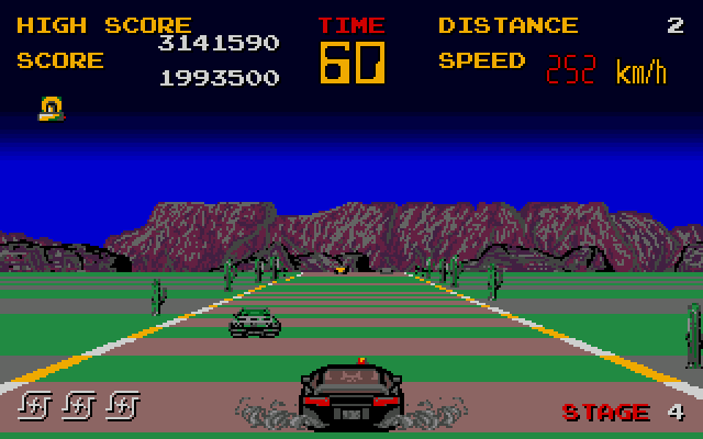 Chase H.Q. (Amiga) screenshot: Ahead is the L.A. kidnapper
