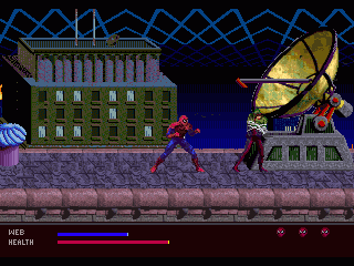 The Amazing Spider-Man: Web of Fire (SEGA 32X) screenshot: fighting criminals