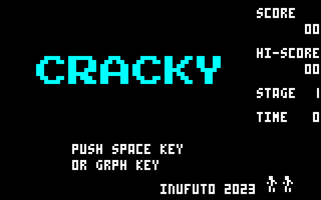 Cracky (PC-8000) screenshot: The title screen.