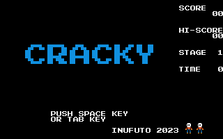 Cracky (SMC-777) screenshot: The title screen.