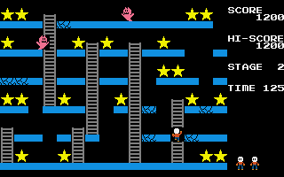 Cracky (SMC-777) screenshot: Climbing a ladder in the 2nd stage.