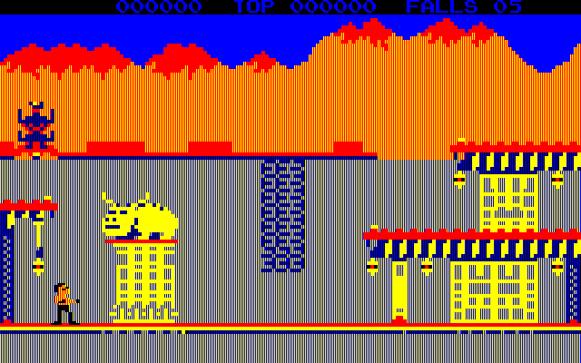 Bruce Lee (PC-88) screenshot: Start of the game