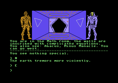 Masters of the Universe: Super Adventure (Commodore 64) screenshot: Math room. Sounds dull.