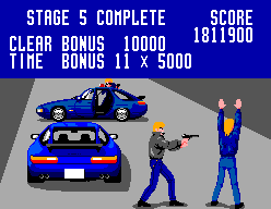 Chase H.Q. (SEGA Master System) screenshot: Stage 5 Complete
