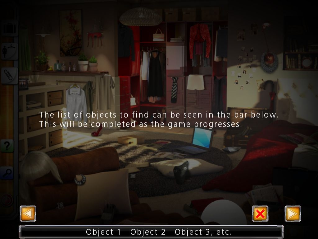 Criminal Investigation Agents: Petrodollars (Windows) screenshot: The game starts in Frances Keegan's apartment. There is a compulsory tutorial of about thirteen screens which explains all the controls