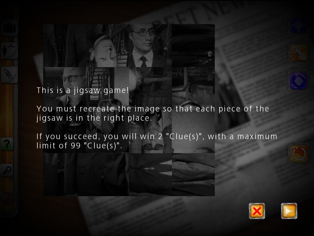 Criminal Investigation Agents: Petrodollars (Windows) screenshot: An early puzzle which is preceded by half a dozen screens explaining the controls