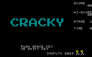 Cracky (Sharp MZ-80K/700/800/1500) screenshot: The title screen.