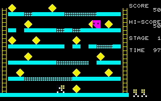 Cracky (Sharp MZ-80K/700/800/1500) screenshot: A game in progress.