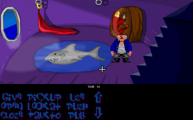 Night of the Hermit (Windows) screenshot: Hermit disguises himself as the captain of the ship
