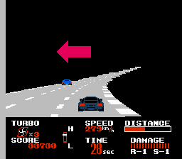 Chase H.Q. (NES) screenshot: Path fork ahead