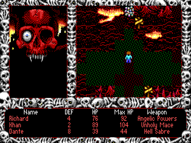 Escape from Hell (DOS) screenshot: Traversing Hell