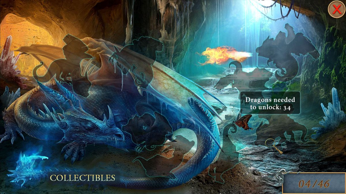 Edge of Reality: Ring of Destiny (Collector's Edition) (Windows) screenshot: The Collector's Edition has extra things to find. By finding hidden dragons in the game the player can complete this picture