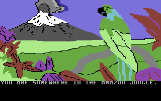 Amazon (Commodore 64) screenshot: You've finally arrived in the amazon