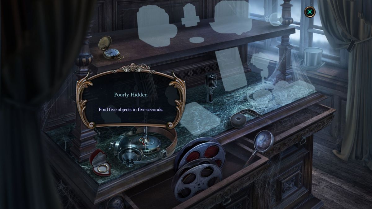 Haunted Hotel XV: The Evil Inside (Collector's Edition) (Windows) screenshot: The game's achievements fit in this desk