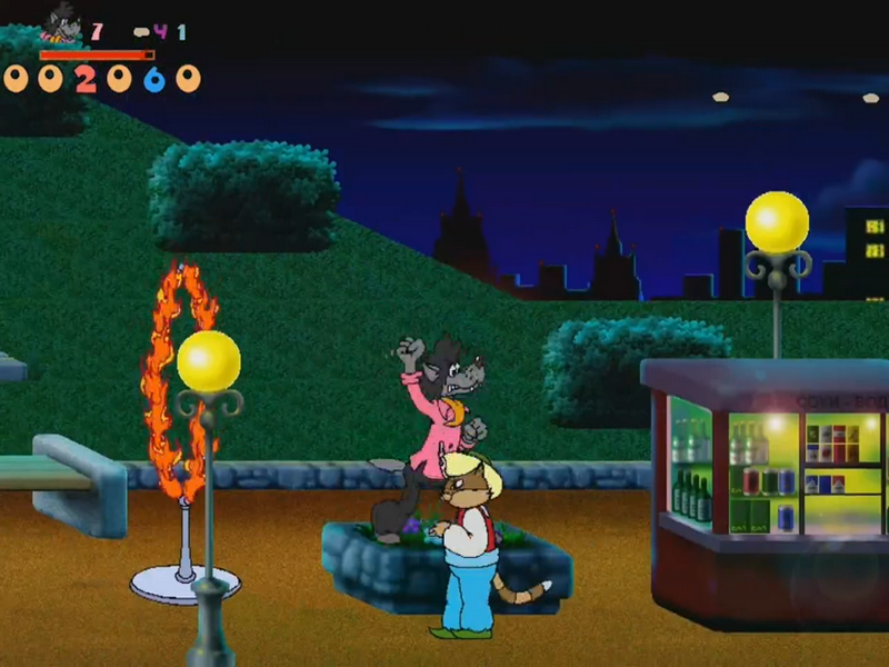 Nu, pogodi! Vipusk 1. Pogonja (Windows) screenshot: A night adventure in an amusement park