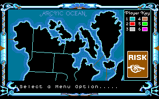 The Computer Edition of Risk: The World Conquest Game (Amiga) screenshot: Start screen