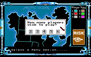 The Computer Edition of Risk: The World Conquest Game (Amiga) screenshot: Player selection