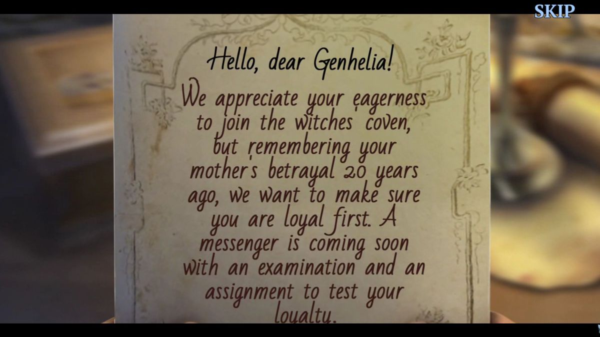 Cursed Fables: Twisted Tower (Windows) screenshot: The start of game animation sets out the backstory